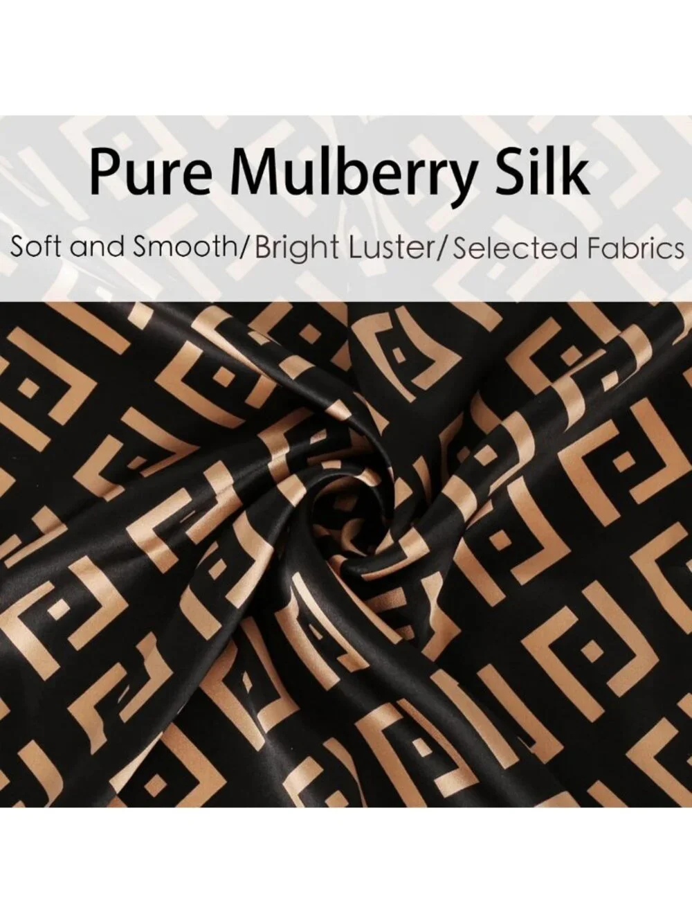 100% Pure Mulberry Silk Scarf for Women - Lightweight Square Neckerchief 27.5